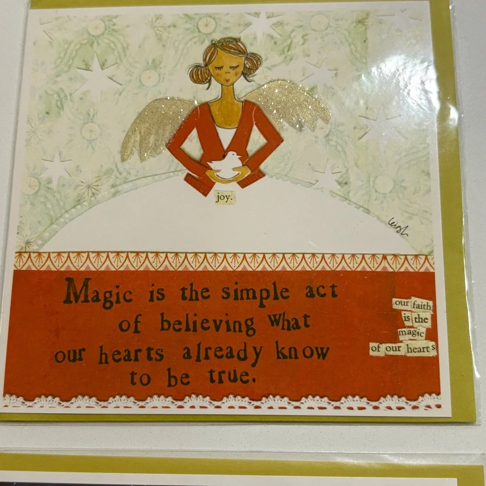 Christmas Holiday Card Set Of 2 Angel Nativity‎ Jesus New Curly Girl Design